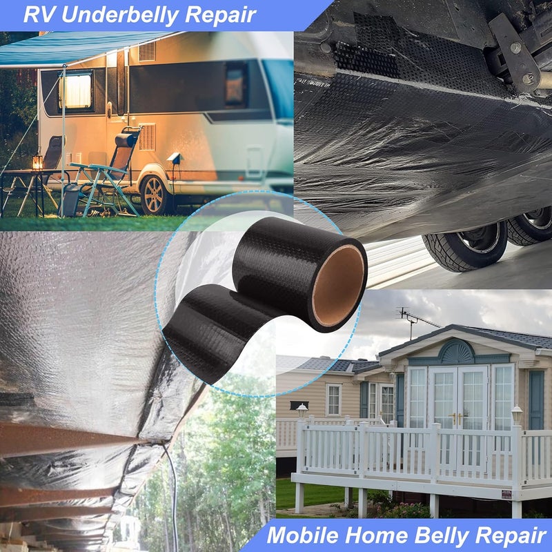 PlusRoc RV Underbelly Material RV Underbelly Tape Waterproof Flex Belly Tape with Permanent Sealing Adhesive for Mobile Home, Camper Travel Trailer, Tear Repair Patch(6'' x 20') - Image 5